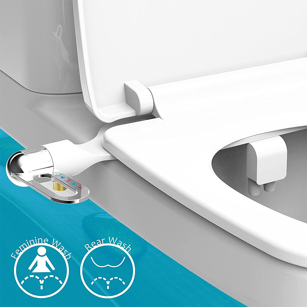Non Electric Bidet Attachment Dual Nozzle - Nouveau accessoire de Bidet Ultra-fin pulvérisateur