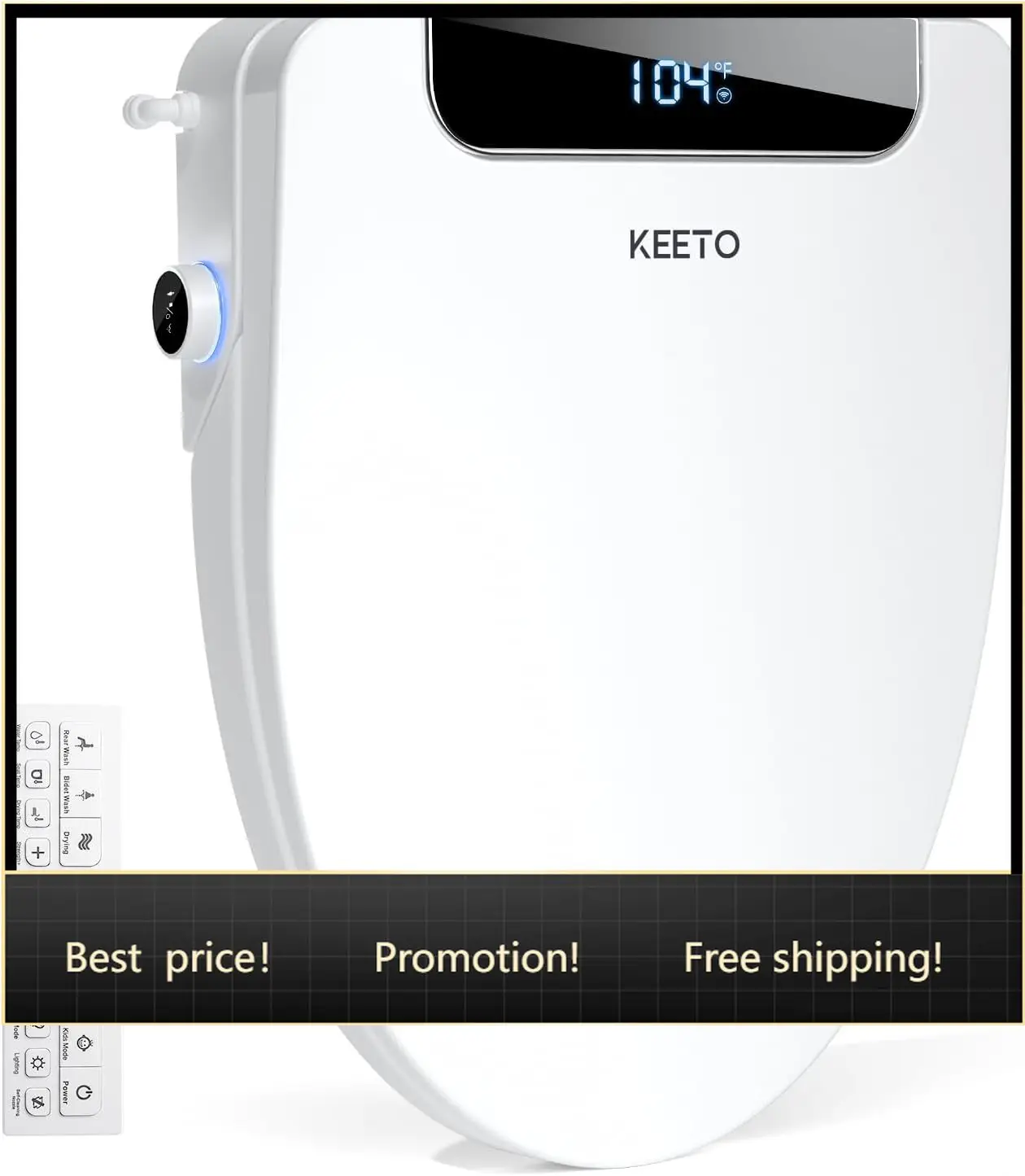 Elongated Bidet Toilet Seat Warm Dryer - Neuf, livraison rapide, best-seller : Siège