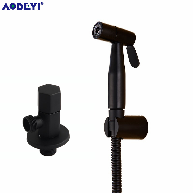 Handheld Bidet Sprayer Shattaf Stainless - Douchette Bidet Portable Noire, Ensemble de