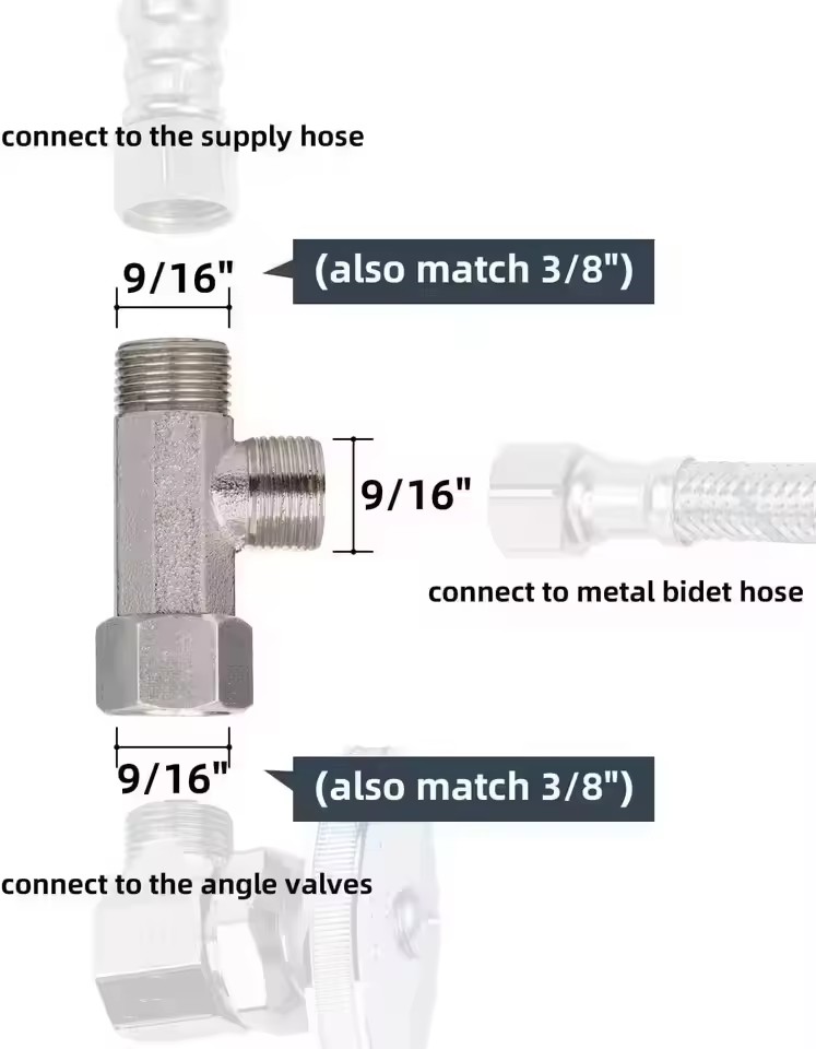 Nouvel adaptateur en laiton en - Bidet T Adapter Valve 7/8 1/2 Brass avis et prix