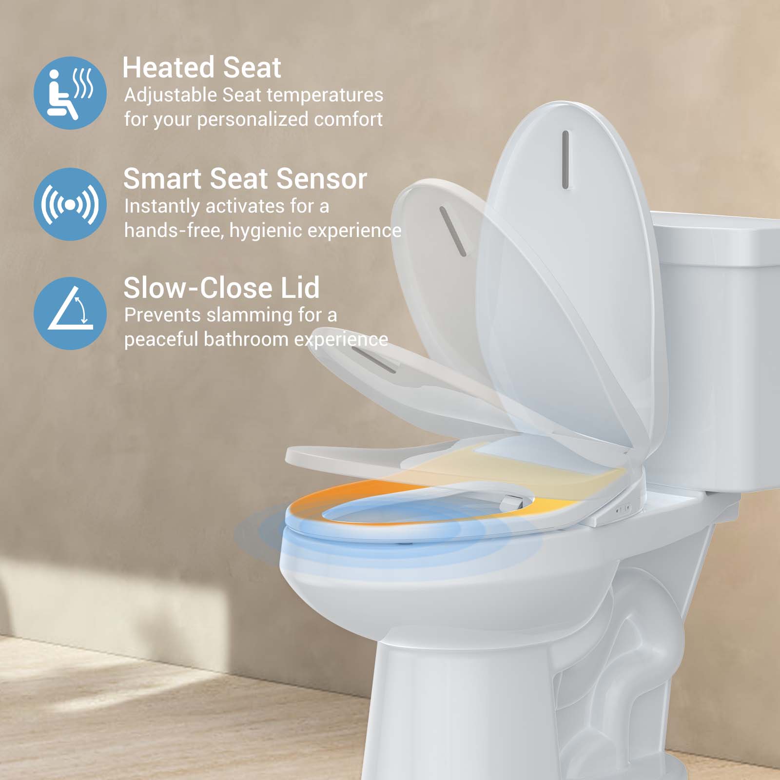 Siège de toilette bidet intell - Elongated Bidet Toilet Seat Warm Dryer avis et prix