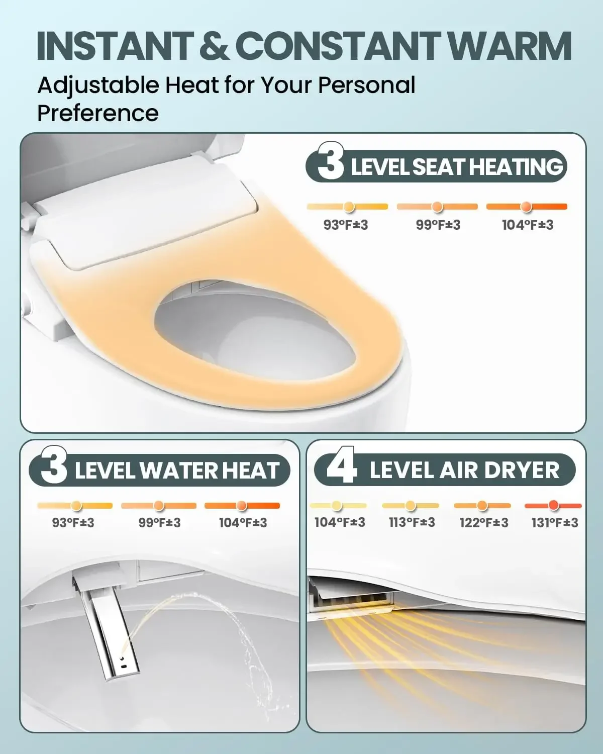 Neuf, livraison rapide, best-s - Elongated Bidet Toilet Seat Warm Dryer avis et prix