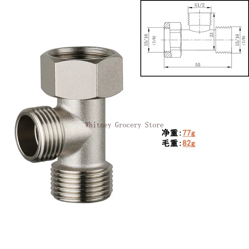 Adaptateur de raccord en T à 3 - Bidet T Adapter Valve 7/8 1/2 Brass avis et prix