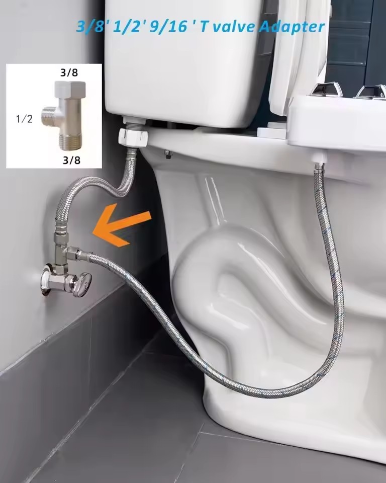 Adaptateur en laiton en T à 3  - Bidet T Adapter Valve 7/8 1/2 Brass avis et prix