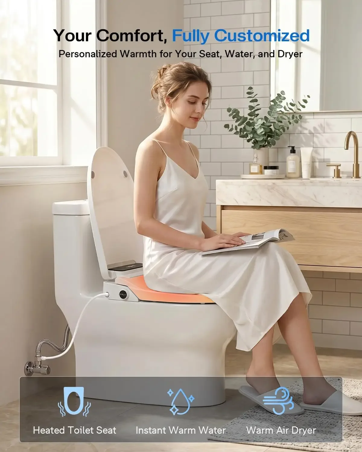 Neuf, livraison rapide, best-s - Elongated Bidet Toilet Seat Warm Dryer avis et prix