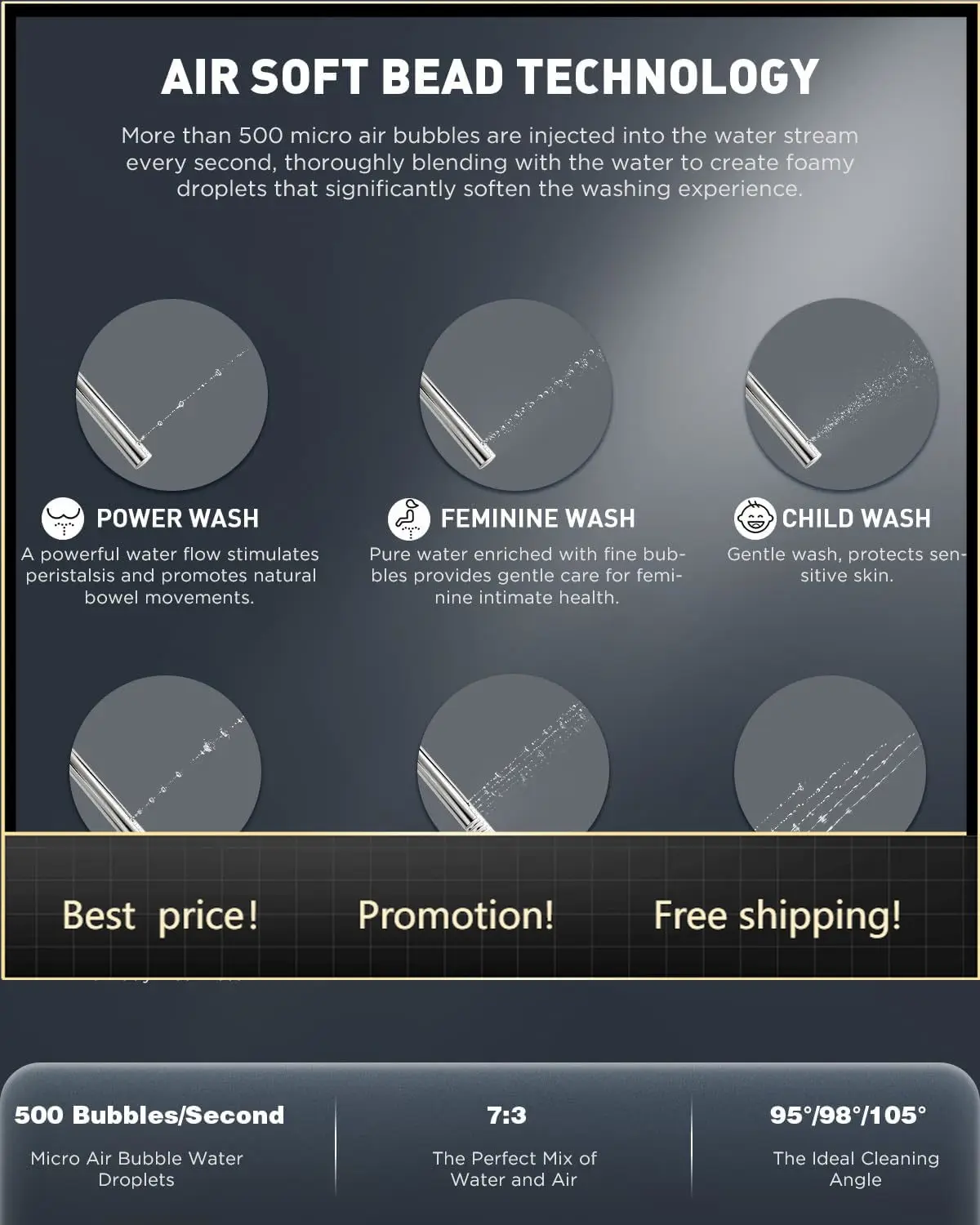 Meilleure vente aux États-Unis - Elongated Bidet Toilet Seat Warm Dryer avis et prix