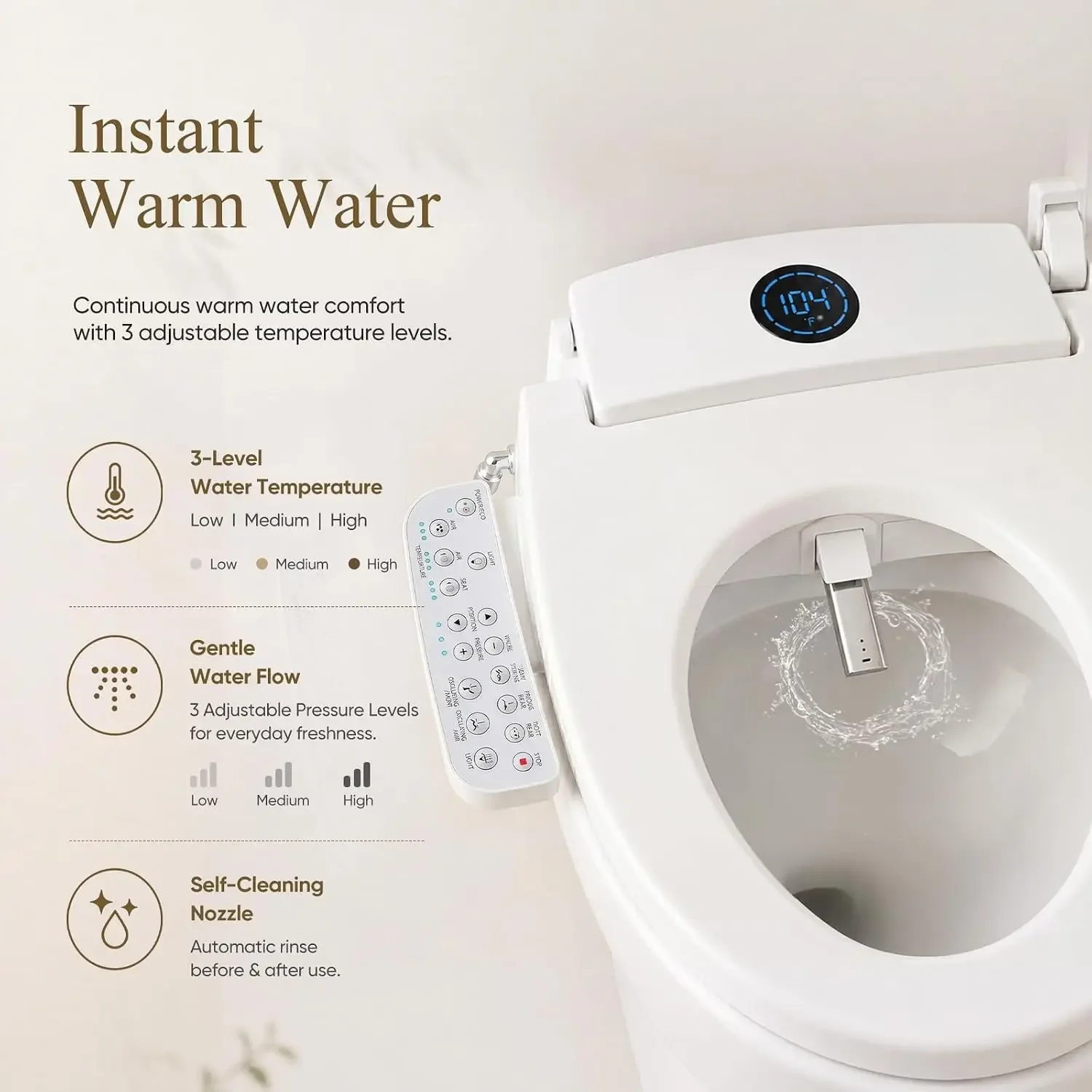 Neuf, livraison rapide, best-s - Elongated Bidet Toilet Seat Warm Dryer avis et prix