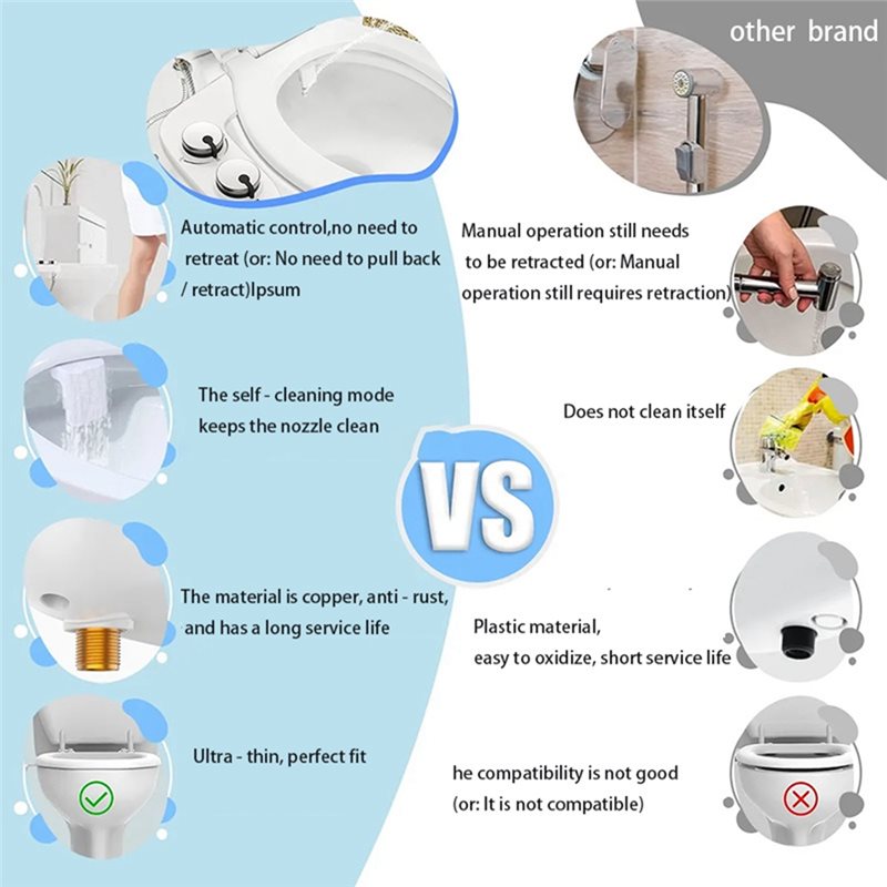 AB66 - Siège de toilette bidet - Non Electric Bidet Attachment Dual Nozzle avis et prix