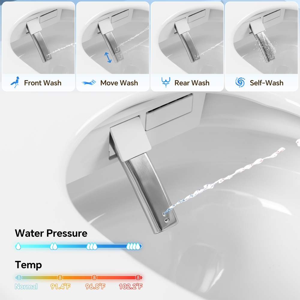 WC intelligent allongé avec bi - Elongated Bidet Toilet Seat Warm Dryer avis et prix