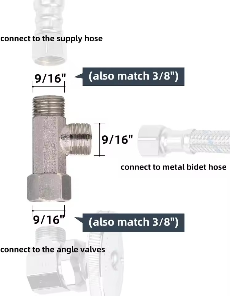 Nouvel adaptateur de vanne en  - Bidet T Adapter Valve 7/8 1/2 Brass avis et prix