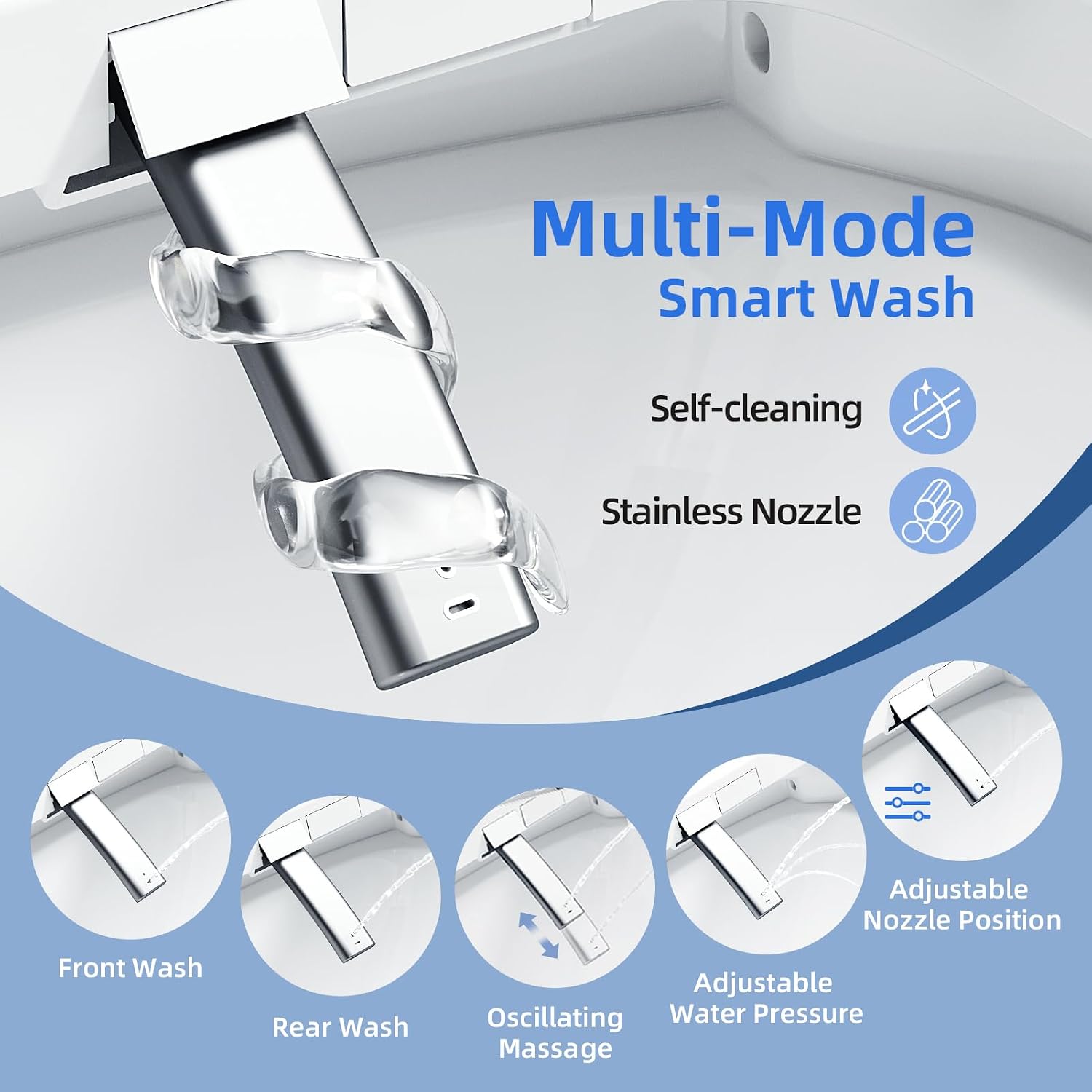 Siège de toilette bidet électr - Elongated Bidet Toilet Seat Warm Dryer avis et prix