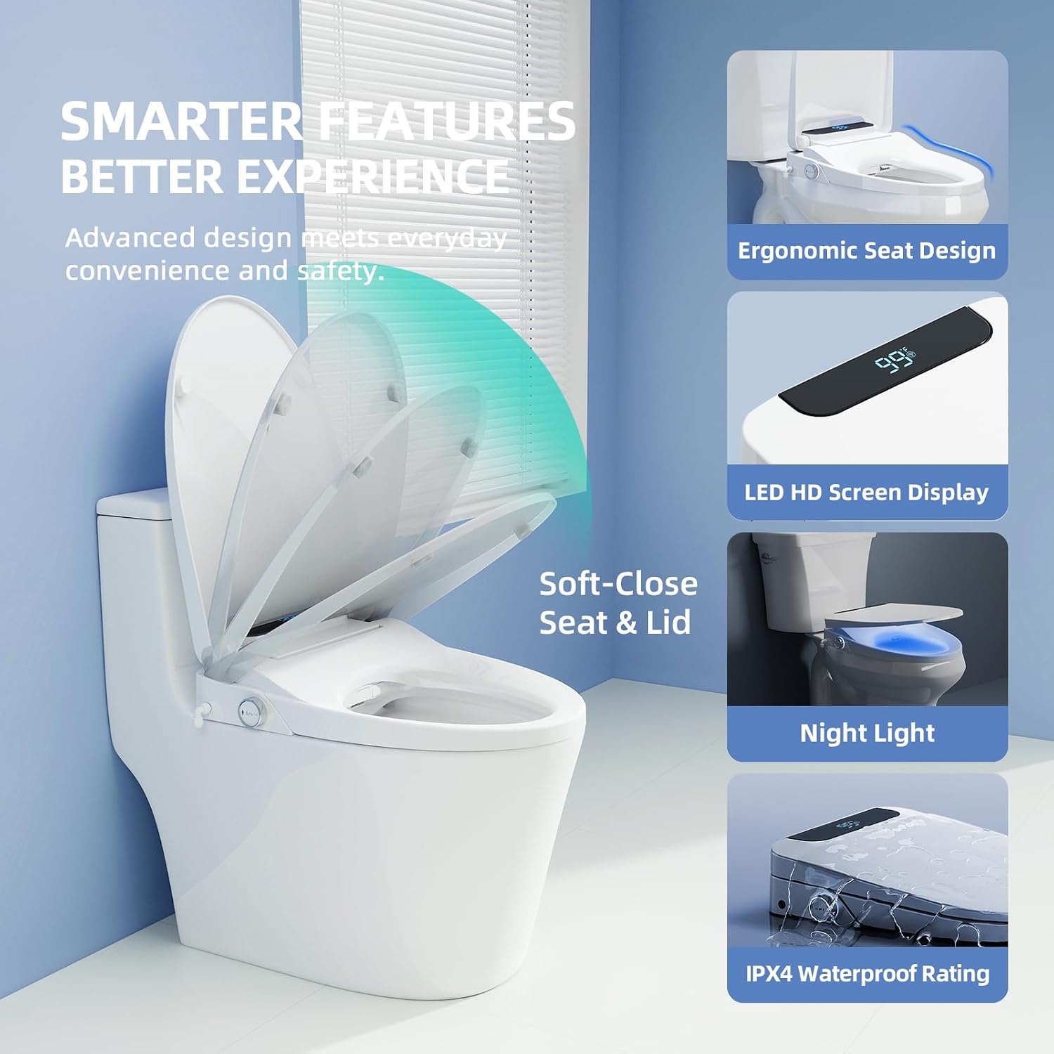 Siège de toilette bidet électr - Elongated Bidet Toilet Seat Warm Dryer avis et prix
